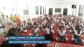 Moradabad: Yoga camp organised for girl students at Maulana Azad Girls Inter College