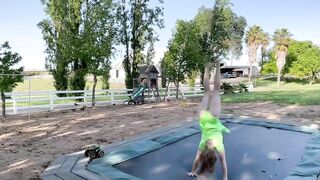 Gymnastics Girl Tumbling Stretching Acro Trampoline Fun and More