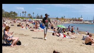 Spain best beaches ????????????️Barcelona beach walk 2022/ beach Somorrostro -4K