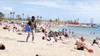 Spain best beaches ????????????️Barcelona beach walk 2022/ beach Somorrostro -4K