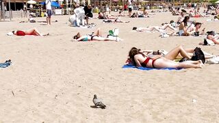 Spain best beaches ????????????️Barcelona beach walk 2022/ beach Somorrostro -4K