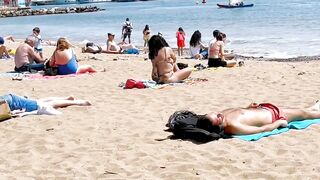 Spain best beaches ????????????️Barcelona beach walk 2022/ beach Somorrostro -4K