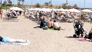 Spain best beaches ????????????️Barcelona beach walk 2022/ beach Somorrostro -4K