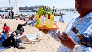 Spain best beaches ????????????️Barcelona beach walk 2022/ beach Somorrostro -4K