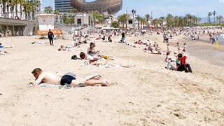 Spain best beaches ????????????️Barcelona beach walk 2022/ beach Somorrostro -4K