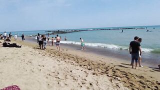 Beach ???? Walk - Spain - Barcelona Beach - April 2022 - 4K Ultra HD