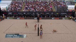 Klimeman Uses Her Noggin For The Block | AVP Gold Series Manhattan Beach Open