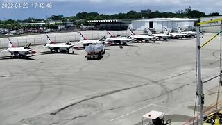 AirDotShow Live Stream Test - Thunderbird Row Flight Line Cam