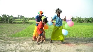 Must Watch Danish Bursting Water-Filled Balloons Funny Video with Funny Big Boy | Comedy Episode 29