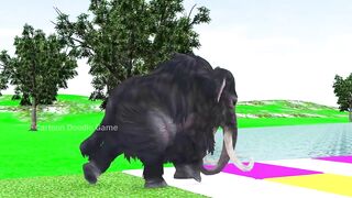 Mammoth elephant, gorilla, buffalo, Lion, squid games play races to overcome challenges