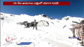 ITBP Soldiers Performs Yoga At 1500 Feet Height In Uttarakhand | Yoga sections  | V6 News