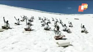 ITBP Jawans Perform Yoga At 15000 Feet Of Himalayas In Uttarakhand