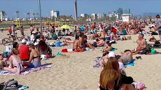 Spain best beaches ????????????️Barcelona beach walk/ beach Nova Icaria