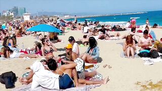 Spain best beaches ????????????️Barcelona beach walk/ beach Nova Icaria