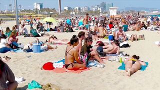 Spain best beaches ????????????️Barcelona beach walk/ beach Nova Icaria