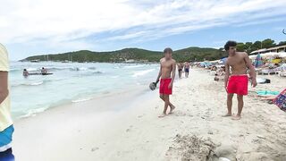 IBIZA Beach Spain Summer -  Beautifu Beach of IBIZA Las Salinas Walking 4k (reupload)