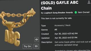 FREE ACCESSORIES! HOW TO GET (GOLD) GAYLE ABC Chain & Lizzo SBA Concert Tee! (ROBLOX LOGITECH EVENT)