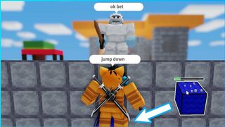 i just invented an OP BLOCK CLUTCH trick...???? (Roblox Bedwars)