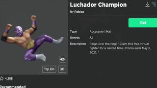 FREE ACCESSORY! HOW TO GET Luchador Champion! (ROBLOX)