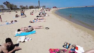 Barcelona Spain - Beach Walking - Beach Nova Icària - 2022