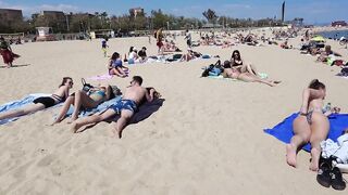 Barcelona Spain - Beach Walking - Beach Nova Icària - 2022