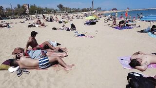 Barcelona Spain - Beach Walking - Beach Nova Icària - 2022