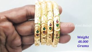 Fancy Gold Enamel Bangle Designs | Gold Bangle Models | Gold Lakshmi Balaji