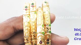 Fancy Gold Enamel Bangle Designs | Gold Bangle Models | Gold Lakshmi Balaji