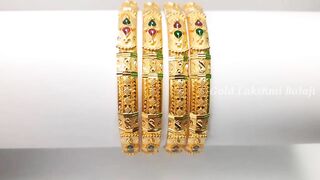 Fancy Gold Enamel Bangle Designs | Gold Bangle Models | Gold Lakshmi Balaji