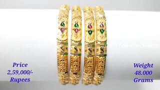 Fancy Gold Enamel Bangle Designs | Gold Bangle Models | Gold Lakshmi Balaji