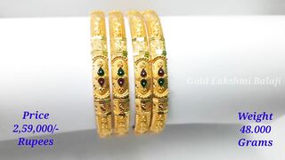 Fancy Gold Enamel Bangle Designs | Gold Bangle Models | Gold Lakshmi Balaji