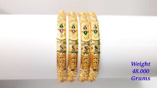 Fancy Gold Enamel Bangle Designs | Gold Bangle Models | Gold Lakshmi Balaji