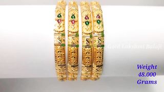 Fancy Gold Enamel Bangle Designs | Gold Bangle Models | Gold Lakshmi Balaji