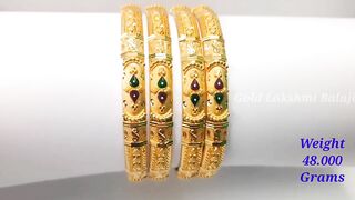 Fancy Gold Enamel Bangle Designs | Gold Bangle Models | Gold Lakshmi Balaji