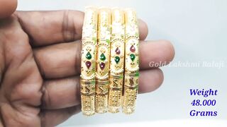 Fancy Gold Enamel Bangle Designs | Gold Bangle Models | Gold Lakshmi Balaji