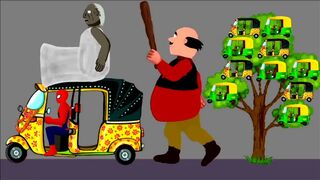 Motu Paltu vs Granny, Spiderman, Hulk, Deadpool Auto Rickshaw Funny Cartoon Animation | ispiderman