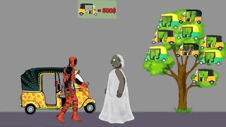 Motu Paltu vs Granny, Spiderman, Hulk, Deadpool Auto Rickshaw Funny Cartoon Animation | ispiderman