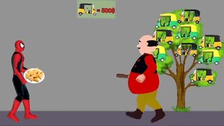 Motu Paltu vs Granny, Spiderman, Hulk, Deadpool Auto Rickshaw Funny Cartoon Animation | ispiderman