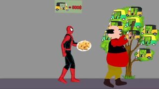 Motu Paltu vs Granny, Spiderman, Hulk, Deadpool Auto Rickshaw Funny Cartoon Animation | ispiderman