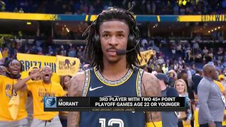 Ja Morant Joins Inside the NBA after Game 2 Win vs Warriors, Postgame Interview ????