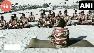 ITBP 'Himveers' perform Yoga at 17,000 feet