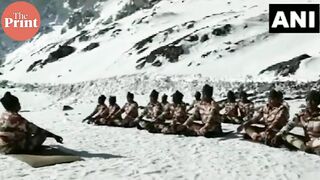 ITBP 'Himveers' perform Yoga at 17,000 feet