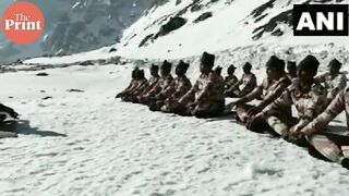 ITBP 'Himveers' perform Yoga at 17,000 feet