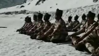 Indo-Tibetan Border Police Participate in Yoga at 17,000 Feet Snow-Covered Himalayas