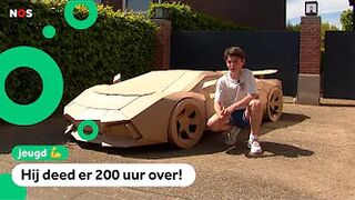 Olivier bouwt zijn eigen Lamborghini (van karton)