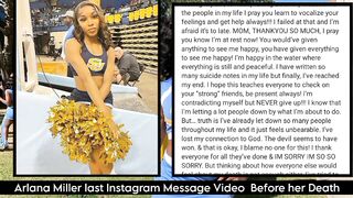 Arlana Miller last Instagram Message Video Before her Death