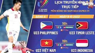 Lịch trực tiếp bóng đá nam SEA Games 31: U23 Việt Nam - U23 Indonesia