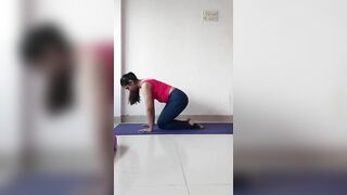 Cat And Cow Posture Practice | Dog Downward Practice | Indian Yoga Girls | Indian Girls Yoga