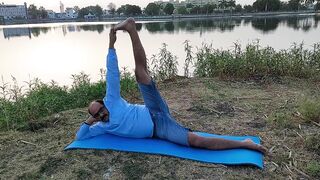 Anantasana,,, parighasana for ankles legs ,, abdomen, neck and hips stretching