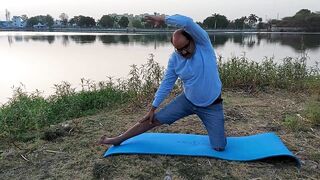 Anantasana,,, parighasana for ankles legs ,, abdomen, neck and hips stretching